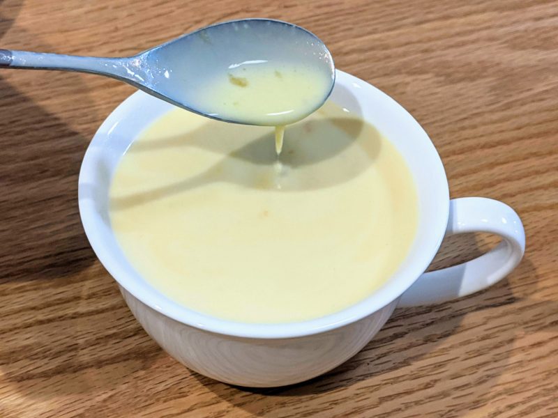 タンパクト牛乳でつくるスープ完成